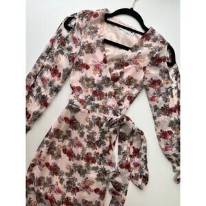 Tiger Mist Rose Floral Wrap Maxi Dress